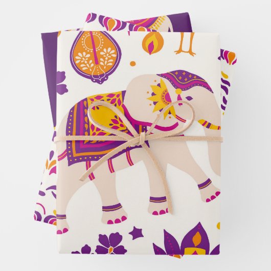 Diwali Packpapier Geschenkpapier Set (Beispiel)