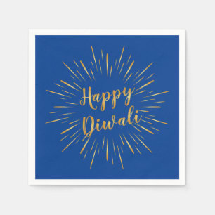 Diwali Paper Napkin Gold Calligraphy - Custom Colo Serviette