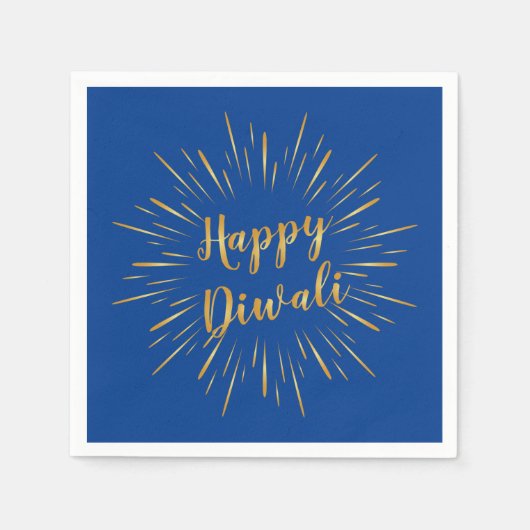 Diwali Paper Napkin Gold Calligraphy - Custom Colo Serviette (Vorderseite)