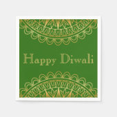 Diwali Paper Napkin in Fuschia & Gold Mandala Serviette (Vorderseite)