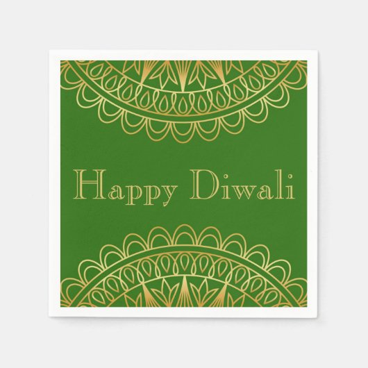 Diwali Paper Napkin in Fuschia & Gold Mandala Serviette (Vorderseite)