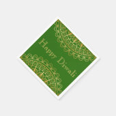 Diwali Paper Napkin in Fuschia & Gold Mandala Serviette (Ecke)