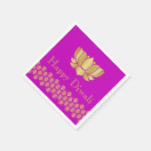 Diwali Paper Napkin in Fuschia & Gold-Muster Serviette (Ecke)
