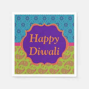 Diwali Papierserviette im bunten indischen Muster