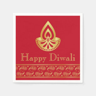 Diwali Papierservietten-GoldDiya Inder-Muster Serviette