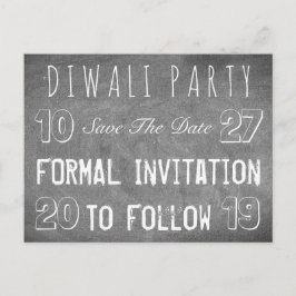 Diwali Party-Save the Date Tafel Ankündigungspostkarte