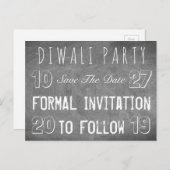 Diwali Party-Save the Date Tafel Ankündigungspostkarte (Vorne/Hinten)