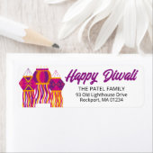 Diwali Pink Lila Lantern Rücksendeadresse (Insitu)