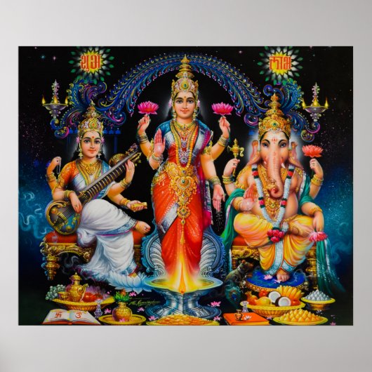 Diwali Pooja von M Ramalingam Poster (Vorne)