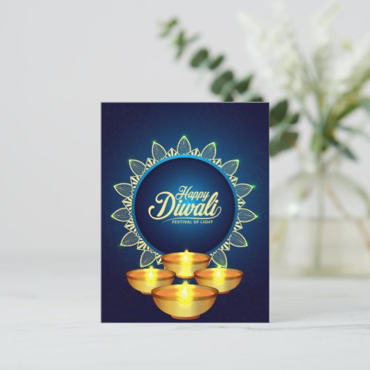 Diwali Postcard Postkarte (Stehend Vorderseite)
