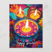 Diwali Radiance: Eine Mischung aus Traditionen Postkarte (Vorderseite)