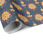 Diwali Radiant Petal Rhythm Geschenkpapier (Rolleneckpunkt)