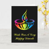 Diwali - Rainbow Lamp Karte (Gelbe Blume)