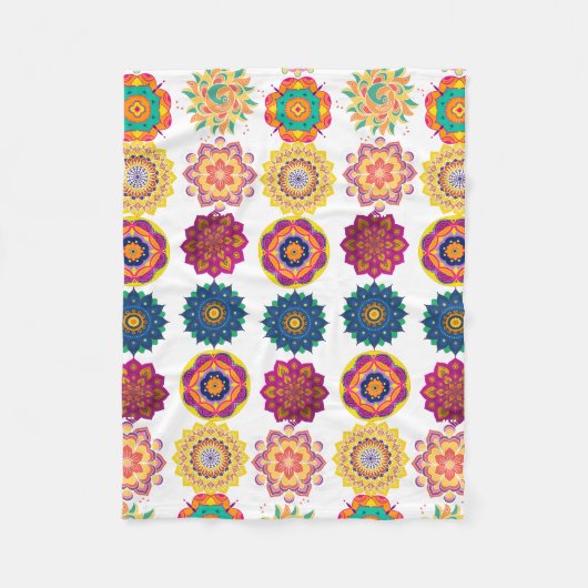 Diwali rangoli Muster Fleecedecke (Vorderseite)