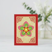 Diwali rangoli postkarte (Stehend Vorderseite)