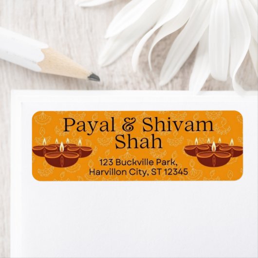 Diwali Rücksendeadressen-Aufklebers (Insitu)