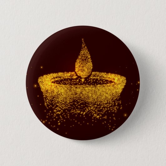 Diwali Sparkle Diya Button (Vorderseite)