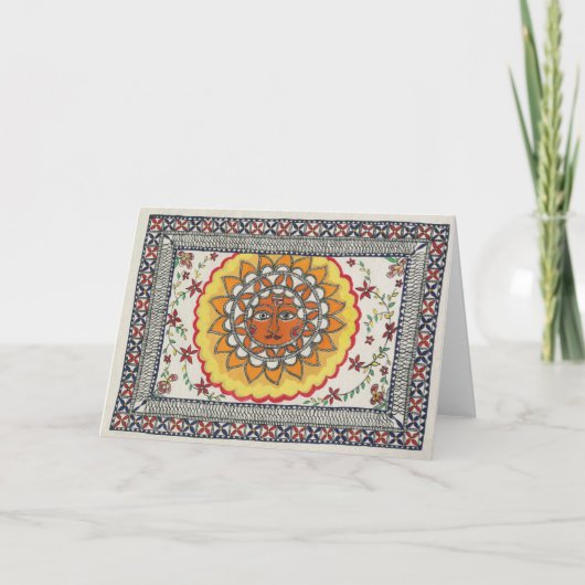 Diwali Sun Gruß-Karte Karte (Vorderseite)
