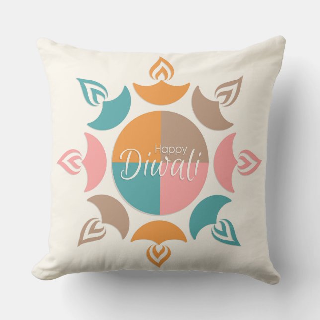 Diwali Throw Pillow Kissen (Vorderseite)