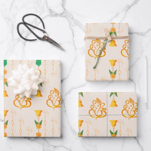 Diwali verpackt Gottes Design Geschenkpapier Set (Vorderseite)