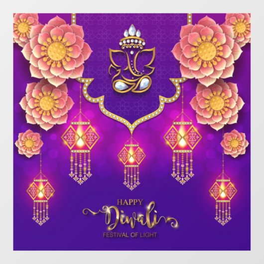 Diwali Window Clying Fensteraufkleber (Blatt)