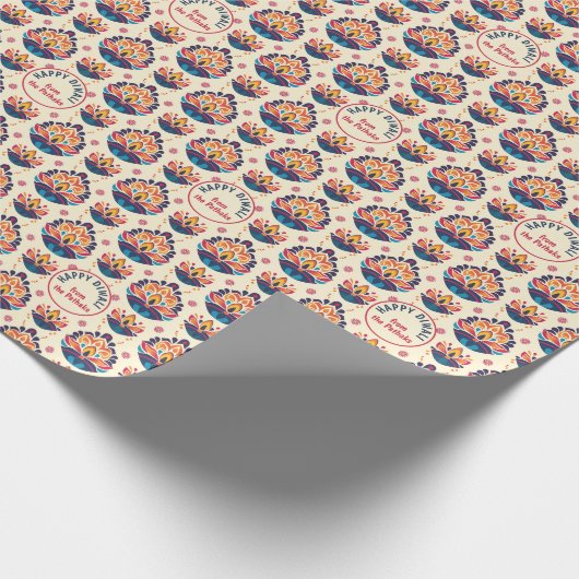 Diwali Wrapping Paper - Custom Text Edition Geschenkpapier (Ecke)