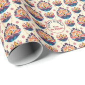 Diwali Wrapping Paper - Custom Text Edition Geschenkpapier (Rolleneckpunkt)