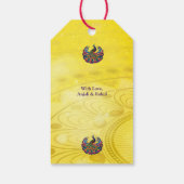 Diwali Yellow Mandala Lamp Peacock Personalisiert Geschenkanhänger (Rückseite)