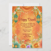 Diwali Yellow Orange Verziert Diwali Celebration Einladung (Vorderseite)