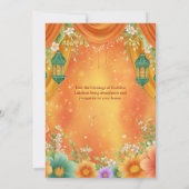 Diwali Yellow Orange Verziert Diwali Celebration Einladung (Rückseite)