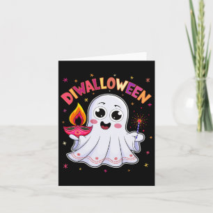 Diwalloween Diwali Halloween Fun Boo Ghost Lantern Karte