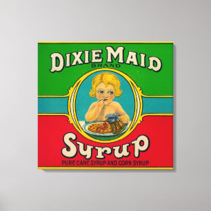 Dixie Mädchen-Sirup LabelCairo, GA Leinwanddruck