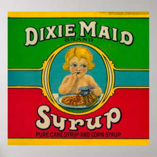 Dixie Mädchen-Sirup LabelCairo, GA Poster