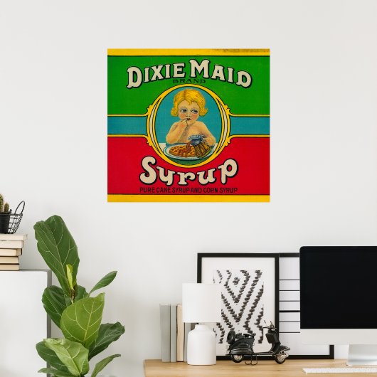 Dixie Maid Sirup LabelKairo, GA Poster (Heimbüro)