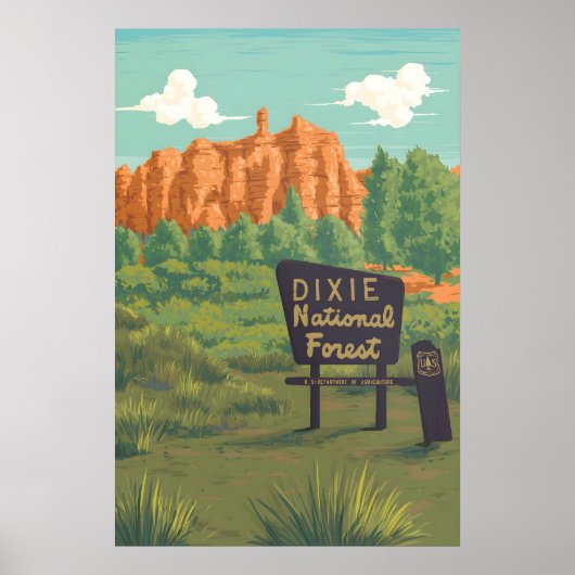 Dixie National Forest Utah Reiseplakat Poster (Vorne)