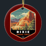 Dixie National Forest Utah Wandern Vintag Keramik Ornament<br><div class="desc">Dixie National Forest Vektorgrafik Design. Der größte Nationalwald in Utah liegt zwischen dem Großen Becken und dem Colorado Fluss.</div>