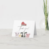 DIXIE Niedlich Country Red Barn Baby Farm Dankeskarte (Vorderseite)