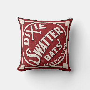 Dixie Swatter Bats Vintage Logo Dickson Tennessee Kissen