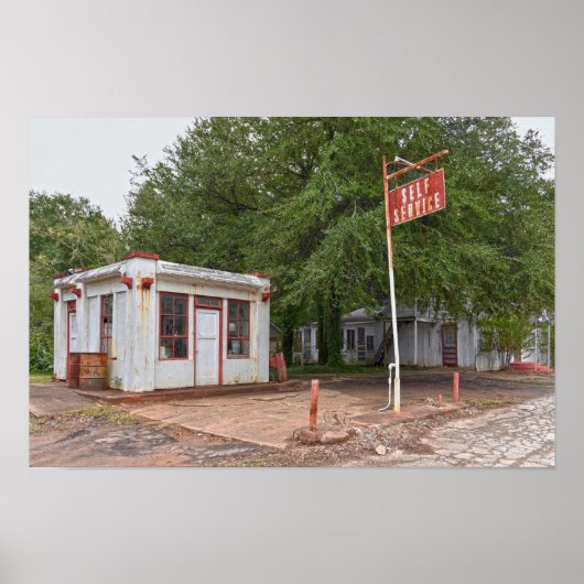Dixie-Tankstelle im Texas-Museum Poster (Vorne)