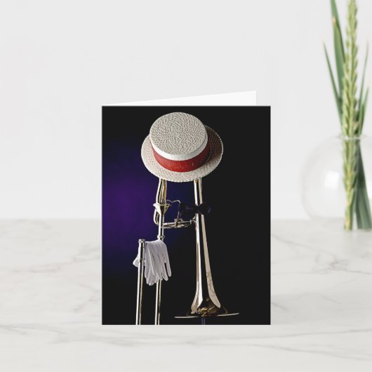 Dixieland Trombone-Gruß-Karte Karte (Vorderseite)