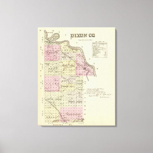 Dixon Landkreis, Nebraska Leinwanddruck (Vorderseite)