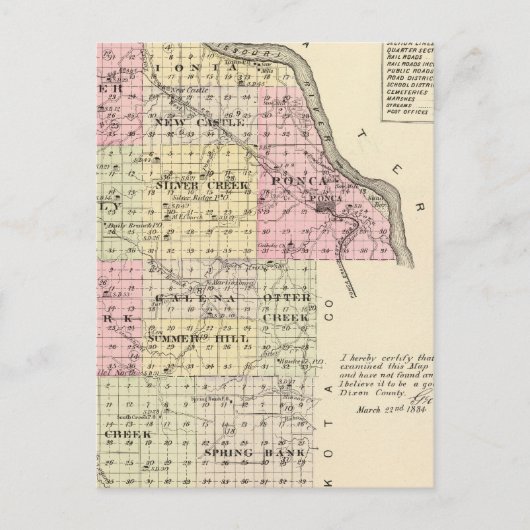 Dixon Landkreis, Nebraska Postkarte (Vorderseite)