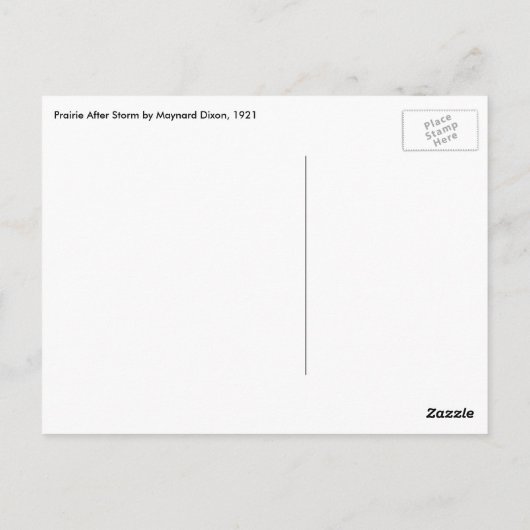 Dixons Prärie nach Sturm Postkarte (Rückseite)