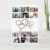 DIY 12 Foto Jubiläum Hochzeit nautisches Herz Karte (Vorderseite)