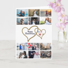 DIY 12 Foto Jubiläum Hochzeit nautisches Herz Karte