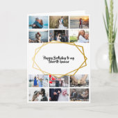 DIY 12 Foto | moderner goldromantischer Geburtstag Karte (Vorderseite)