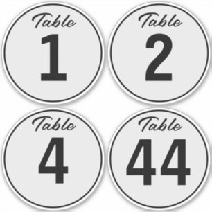 DIY 4" Jegliche Tischnummer von FarbVinyl-Aufnahme Aufkleber