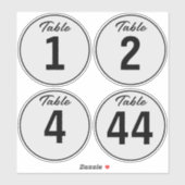 DIY 4" Jegliche Tischnummer von FarbVinyl-Aufnahme Aufkleber (Blatt)