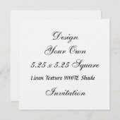 DIY 5,25 x 5,25 Leinentextur WEISSEITIGE SCHEIBE Einladung (Vorne/Hinten)