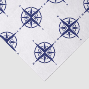 DIY 5 Color Nautic Compass Rose - Blau Seidenpapier